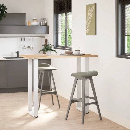vidaXL Gambe Tavolino da Caffè a U 2 pz Bianco 50x(110-111) cm Acciaio
