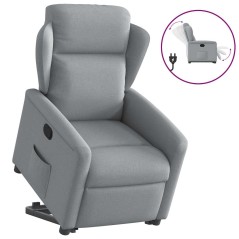 vidaXL Poltrona Alzapersona Reclinabile Grigio Chiaro in Tessuto