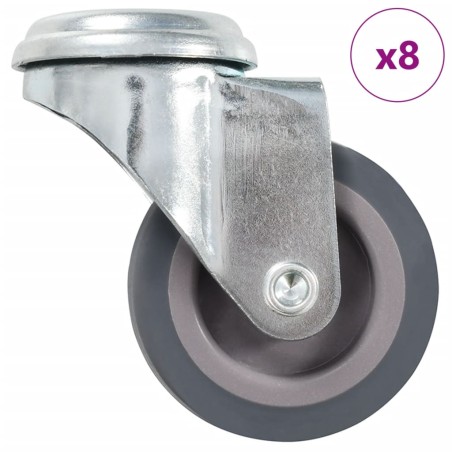 vidaXL Ruote Girevoli con Foro per Bullone 8 pz 50 mm