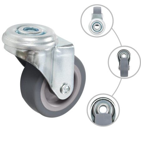 vidaXL Ruote Girevoli con Foro per Bullone 16 pz 50 mm