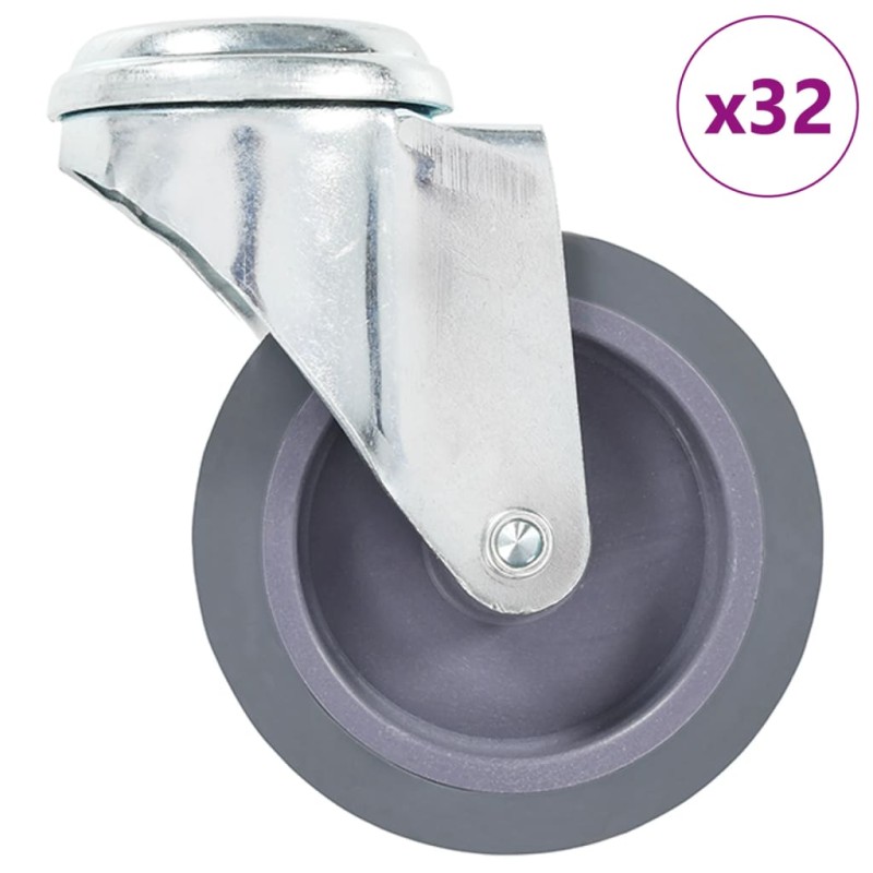 vidaXL Ruote Girevoli con Foro per Bullone 32 pz 75 mm