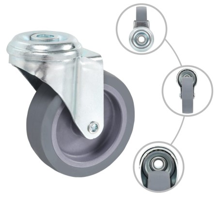vidaXL Ruote Girevoli con Foro per Bullone 32 pz 75 mm