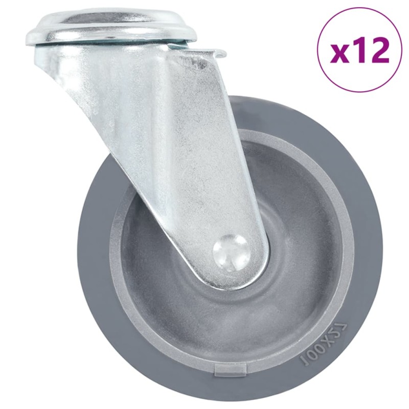 vidaXL Ruote Girevoli con Foro per Bullone 12 pz 100 mm vidaXL Ruote Girevoli con Foro per Bullone 12 pz 100 mm