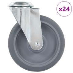 vidaXL Ruote Girevoli con Foro per Bullone 24 pz 125 mm