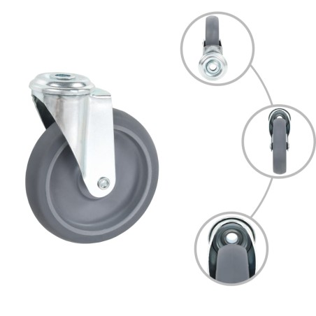 vidaXL Ruote Girevoli con Foro per Bullone 24 pz 125 mm