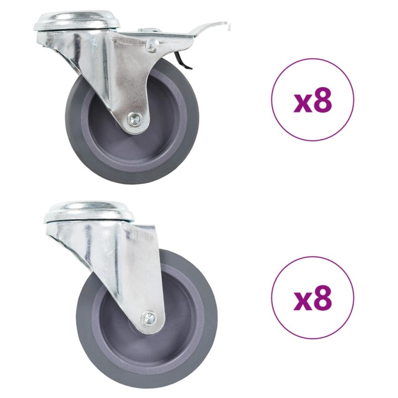 vidaXL Ruote Girevoli con Foro per Bullone 16 pz 75 mm vidaXL Ruote Girevoli con Foro per Bullone 16 pz 75 mm