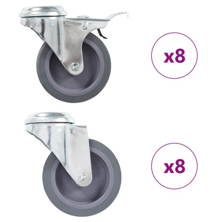 vidaXL Ruote Girevoli con Foro per Bullone 16 pz 75 mm