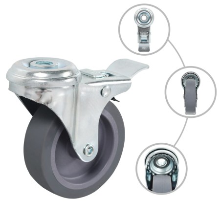 vidaXL Ruote Girevoli con Foro per Bullone 16 pz 75 mm