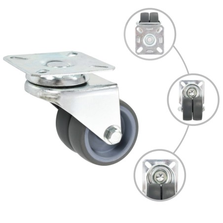 vidaXL Ruote Girevoli Gemellate 24 pz 50 mm