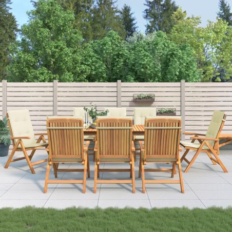 vidaXL Sedie da Giardino Reclinabili con Cuscini 8 pz in Legno di Teak
