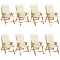 vidaXL Sedie da Giardino Reclinabili con Cuscini 8 pz in Legno di Teak vidaXL Sedie da Giardino Reclinabili con Cuscini 8 pz in Legno di Teak