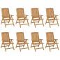 vidaXL Sedie da Giardino Reclinabili con Cuscini 8 pz in Legno di Teak vidaXL Sedie da Giardino Reclinabili con Cuscini 8 pz in Legno di Teak