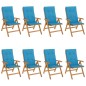 vidaXL Sedie da Giardino Reclinabili con Cuscini 8 pz in Legno di Teak vidaXL Sedie da Giardino Reclinabili con Cuscini 8 pz in Legno di Teak