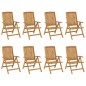 vidaXL Sedie da Giardino Reclinabili con Cuscini 8 pz in Legno di Teak vidaXL Sedie da Giardino Reclinabili con Cuscini 8 pz in Legno di Teak