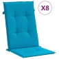vidaXL Sedie da Giardino Reclinabili con Cuscini 8 pz in Legno di Teak vidaXL Sedie da Giardino Reclinabili con Cuscini 8 pz in Legno di Teak