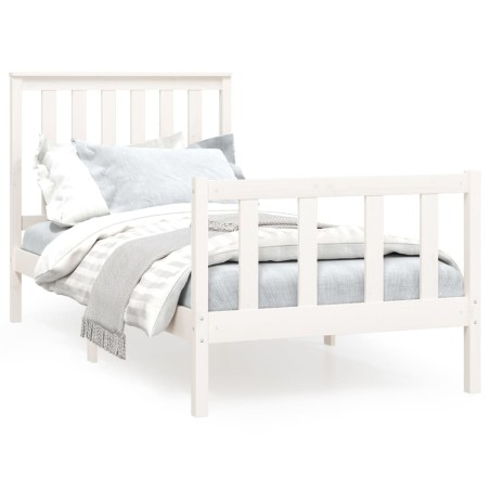 vidaXL Giroletto senza Materasso Bianco 100x200 cm Legno Massello Pino