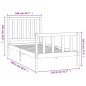 vidaXL Giroletto senza Materasso Bianco 100x200 cm Legno Massello Pino