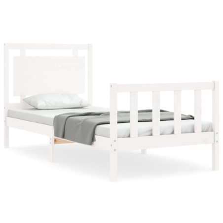 vidaXL Giroletto senza Materasso Bianco 100x200 cm Legno Massello Pino
