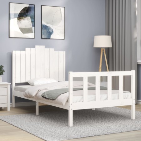 vidaXL Giroletto senza Materasso Bianco 100x200 cm Legno Massello Pino