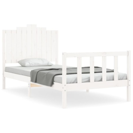 vidaXL Giroletto senza Materasso Bianco 100x200 cm Legno Massello Pino
