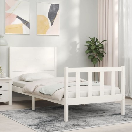 vidaXL Giroletto senza Materasso Bianco 100x200 cm Legno Massello Pino