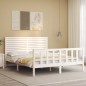 vidaXL Giroletto senza Materasso Bianco 160x200 cm Legno Massello Pino vidaXL Giroletto senza Materasso Bianco 160x200 cm Legno Massello Pino