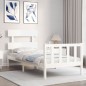 vidaXL Giroletto senza Materasso Bianco 100x200 cm Legno Massello Pino