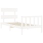 vidaXL Giroletto senza Materasso Bianco 100x200 cm Legno Massello Pino