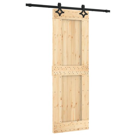 vidaXL Porta Scorrevole con Set Hardware 70x210 cm Legno Massello Pino