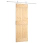 vidaXL Porta Scorrevole con Set Hardware 70x210 cm Legno Massello Pino vidaXL Porta Scorrevole con Set Hardware 70x210 cm Legno Massello Pino
