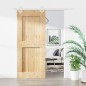 vidaXL Porta Scorrevole con Set Hardware 90x210 cm Legno Massello Pino vidaXL Porta Scorrevole con Set Hardware 90x210 cm Legno Massello Pino