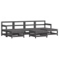 vidaXL Set Salotto da Giardino 7 pz Grigio in Legno Massello di Pino
