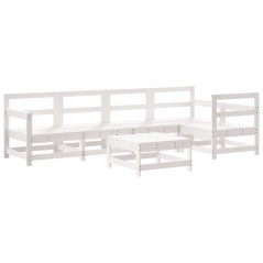vidaXL Set Salotto da Giardino 6 pz Bianco in Legno Massello di Pino