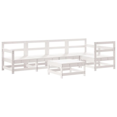 vidaXL Set Salotto da Giardino 6 pz Bianco in Legno Massello di Pino