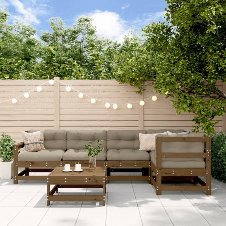 vidaXL Set Salotto da Giardino 6 pz ambra in Legno Massello di Pino