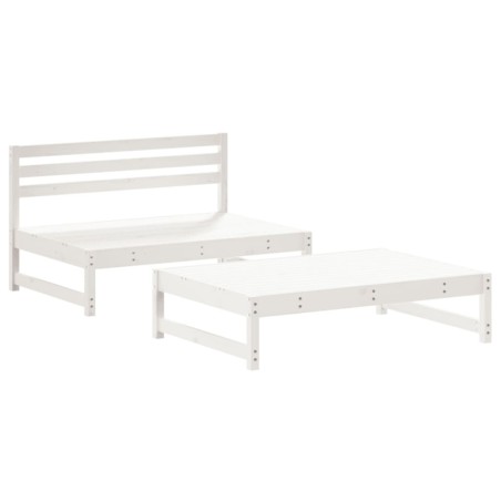 vidaXL Set Salotto da Giardino 2 pz Bianco in Legno Massello di Pino
