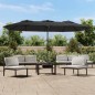 vidaXL Ombrellone a Doppia Testa con LED Antracite 449x245 cm vidaXL Ombrellone a Doppia Testa con LED Antracite 449x245 cm