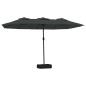 vidaXL Ombrellone a Doppia Testa con LED Antracite 449x245 cm vidaXL Ombrellone a Doppia Testa con LED Antracite 449x245 cm