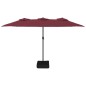 vidaXL Ombrellone a Doppia Testa con LED Rosso Bordeaux 449x245 cm vidaXL Ombrellone a Doppia Testa con LED Rosso Bordeaux 449x245 cm