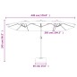 vidaXL Ombrellone a Doppia Testa con LED Azzurro 449x245 cm vidaXL Ombrellone a Doppia Testa con LED Azzurro 449x245 cm