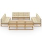vidaXL Set Divani da Giardino 13 pz con Cuscini Legno Massello di Pino vidaXL Set Divani da Giardino 13 pz con Cuscini Legno Massello di Pino
