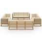 vidaXL Set Divani da Giardino 13 pz con Cuscini Legno Massello di Pino vidaXL Set Divani da Giardino 13 pz con Cuscini Legno Massello di Pino