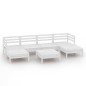 vidaXL Set Salotto da Giardino 7 pz in Legno Massello di Pino Bianco