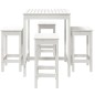 vidaXL Set Bar da Giardino 5 pz Bianco in Legno Massello di Pino vidaXL Set Bar da Giardino 5 pz Bianco in Legno Massello di Pino