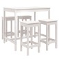 vidaXL Set Bar da Giardino 5 pz Bianco in Legno Massello di Pino vidaXL Set Bar da Giardino 5 pz Bianco in Legno Massello di Pino