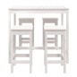 vidaXL Set Bar da Giardino 5 pz Bianco in Legno Massello di Pino vidaXL Set Bar da Giardino 5 pz Bianco in Legno Massello di Pino