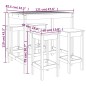 vidaXL Set Bar da Giardino 5 pz Bianco in Legno Massello di Pino vidaXL Set Bar da Giardino 5 pz Bianco in Legno Massello di Pino