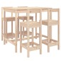 vidaXL Set Bar da Giardino 5 pz in Legno Massello di Pino