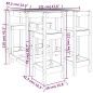 vidaXL Set Bar da Giardino 5 pz in Legno Massello di Pino