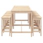 vidaXL Set Bar da Giardino 9 pz in Legno Massello di Pino vidaXL Set Bar da Giardino 9 pz in Legno Massello di Pino